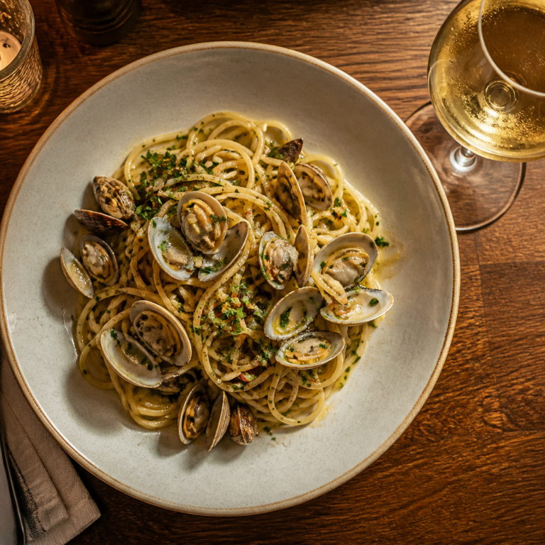 Wijn bij pasta vongole